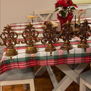 Fleur de Lis Stocking Holders Antique Gold
